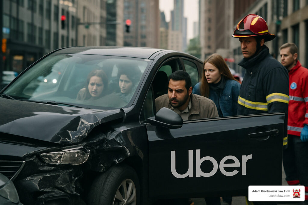 Riding Shotgun Gone Wrong – Handling an Uber Accident Like a Pro 4 car accident while riding in uber