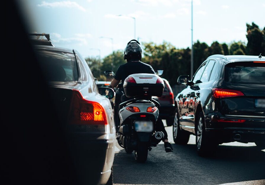 Motorcycle lane splitting accident